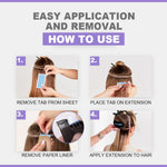 MAYCREATE 60 Pieces Tape-in Hair Extensions Adhesive Tabs Hair Extension Tape Tabs 4x0.8cm Double Side Adhesive Tape Sweat-proof Slim Invisible Hair Extension Tape Tabs