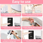 MAYCREATE Electric Makeup Brush Cleaner for Multiple Brushes with 500 Swirling Motions | USB Rechargeable Drying Rack Design