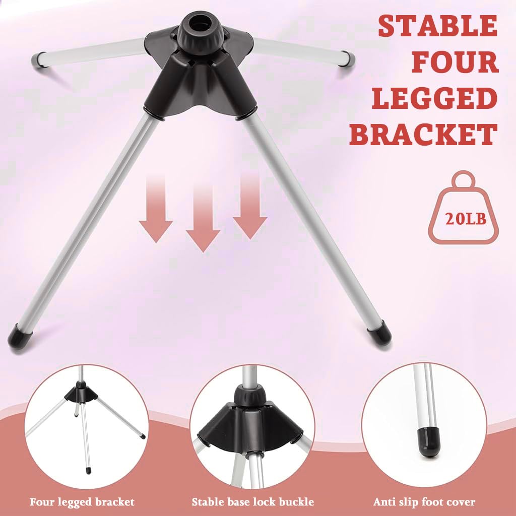 MAYCREATE Tripod Floor Holder for Hair Dryer with 75–105cm Adjustable Height and 180° Rotatable Clamp | Aluminum Alloy Hands Free Styling Stand