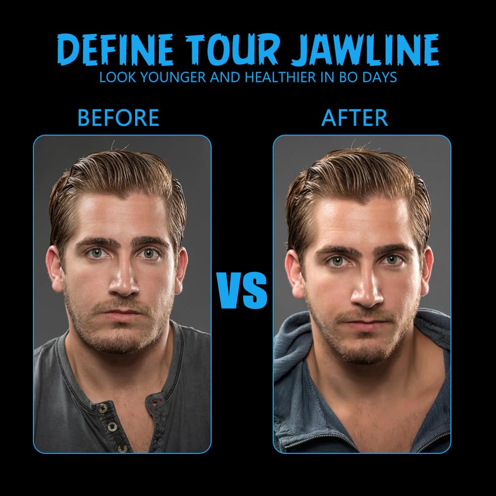 MAYCREATE 6Pcs Jaw Exerciser for Men Women, 40/50/60lbs Resistance, Safe Silicone Jaw Line Exerciser, Enhances Facial Muscles & Sculpts Jawline, Includes Storage Case