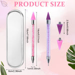 MAYCREATE 2pcs Nail Art Tools Rhinestone Pick Up Tool for Diamond Painting Nail Art Dual Head Rhinestones Pick Up Pen with 2 Extra Nibs Nail Dotting Pen Picker Pen for DIY