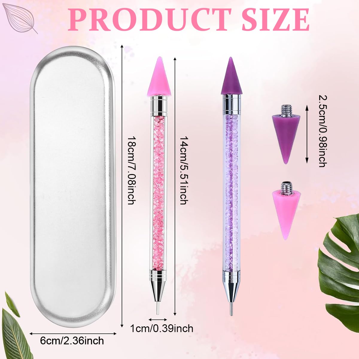MAYCREATE Nail Art Tools for Diamond Painting with Dual Ended 5.6 in Pens | Acrylic Handle