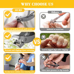 MAYCREATE Nail Clipper for Thick and Overgrown Nails with Curved Head and Ergonomic Handle | Sharp Stainless Steel Cutter for Fingernails and Toenails