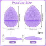 MAYCREATE Facial Sponge for Deep Cleansing and Makeup Removal featuring Finger Sleeve Grip | 6pcs Reusable Plant-Based Pads 7x9.7cm