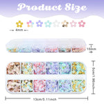 MAYCREATE Flower Nail Glitter Sequins for DIY Manicure with 12 Grids Mixed Colors | 3D Floral Nail Art Charms