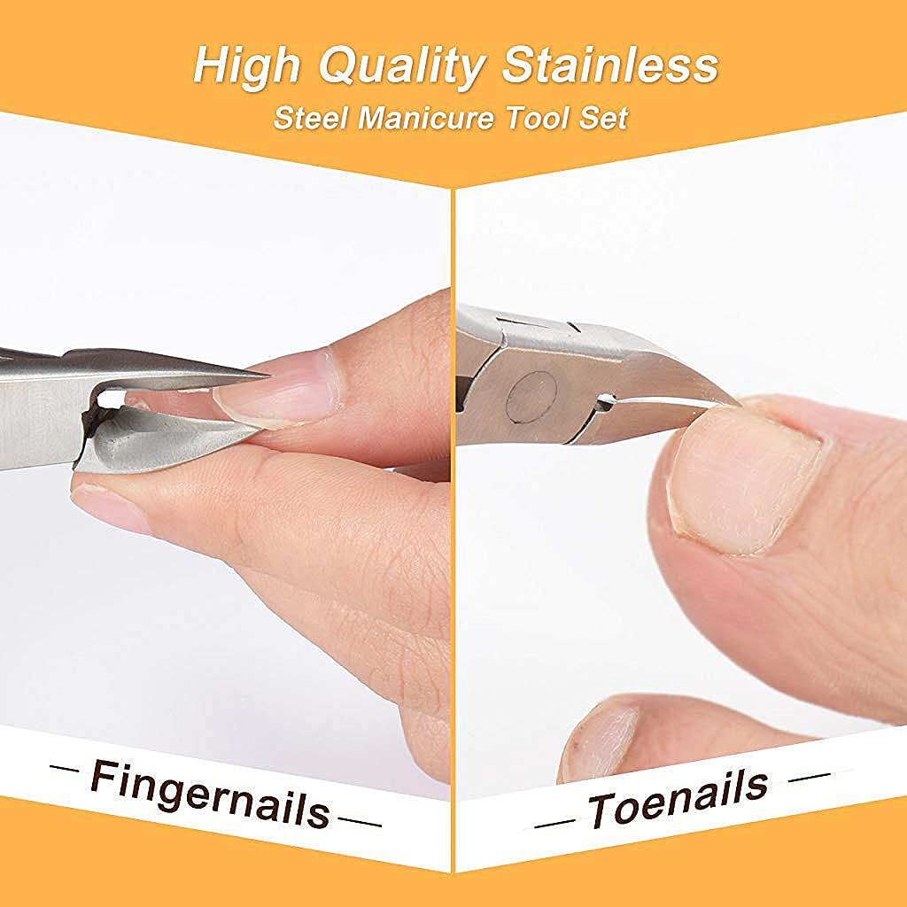 MAYCREATE Toenail Clippers for Thick Nails Nail Clippers Kit Set for Men and Women Heavy Duty Nail Nippers Cutter for Pedicure Precision Ingrown Fingernails (Black)