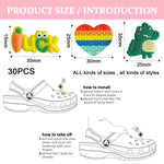 MAYCREATE Slipper Charms for Clogs with 90 Cartoon Designs and Snap Attachment | Rubber Decor for Girls