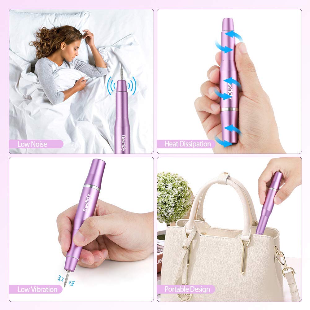 MAYCREATE Nail Drill Machine Professional, 20000rpm Adjustable Electric Nail Filer Machine with 22pcs Accessories, Portable Manicure Pedicure Kit for Women, Nail Salon, Acrylic Gels Callus Removal