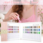 MAYCREATE Nail Color Chart Display Book with 120 False Nail Tips for Salon and Home Use | Pink Hard Cover Organizer for Professional Nail Artists