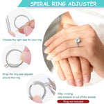 MAYCREATE Ring Size Adjuster for Loose Rings, Spiral Ring Adjuster Invisible Ring Resizer, Reducer Guard to Make Rings Smaller, Self Adhesive Ring Clips, Spacers, Tightener for Men Woman Rings
