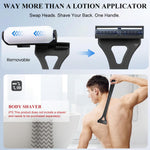MAYCREATE Lotion Applicator for Back featuring Adjustable Folding Handle up to 17.3 in | Even Sponge Roller for Creams and Oils