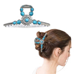 MAYCREATE Claw Clips for Women with 4.53 in Metal Base and Secure Spring Clasp | Faux Turquoise Hair Accessory