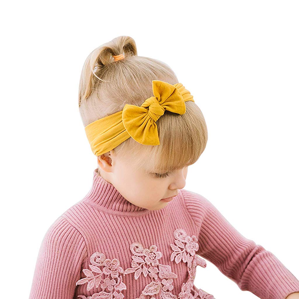 MAYCREATE 6 piece Baby Nylon Headbands,Turban Knotted Girls Hairband Super Soft and Stretchy Hair Wrap for Newborn Toddle Childrens Girls 123456 year old