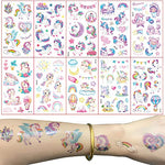 MAYCREATE 10 Sheet Tattoo Sticker for Kids Glittering Tattoo Sticker, Cartoon Unicorn Theme Sticker Waterproof Temporary Tattoos for Birthday Parties, Group Activities, Cartoon Tattoo Sticker Multi