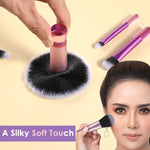 MAYCREATE Travel Makeup Brush Set 10pc with Short Handles and Synthetic Bristles | Zipper Pouch