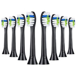 HANNEA Replacement Toothbrush Heads Compatible for Philips DiamondClean, 2020 Edition, Fit ProtectiveClean 4300 6100, EasyClean, Gum Health, HX6064 - Black Brush Head