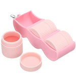 MAYCREATE Silicone Travel Bottles Set 3pcs 1.97x1.97 in with Leak Proof Caps and Holder | Food Grade Containers for Toiletries and Lotions