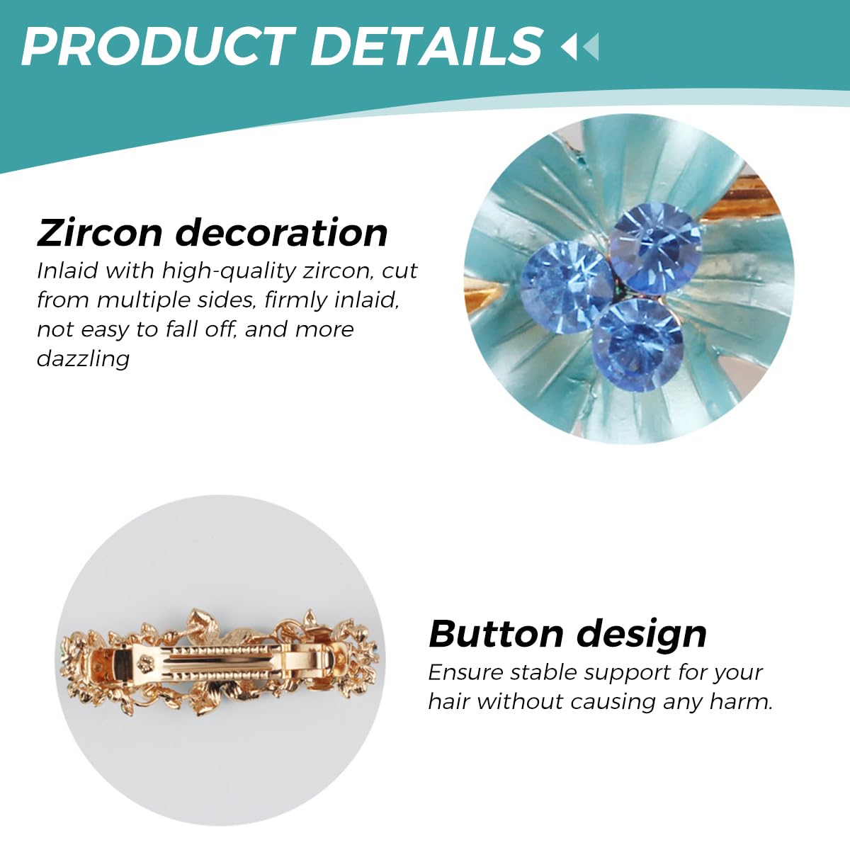 MAYCREATE Barrette Hair Clips for Women Stylish Latest Flower Spring Hair Clip Luxurious Metal Crystal Hair Barrettes Accessories Ponytail Holder for Daily Party Mothers Day Gift