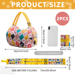 MAYCREATE 2pcs Shopping Bag for Grocery, Folding Supermarket Shopping Bag with Zipper, Reusable Grocery Bags with Handles Washable Shopping Bags Waterproof Shopping Tote Bag, Style B