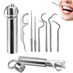 MAYCREATE Dental Tools for Teeth Cleaning with 7 in 1 Picks and Flosser | 304 Stainless Steel