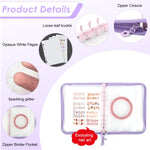 MAYCREATE Press On Nail Organizer with 4 Insert Pages for Nail Display and Storage | Purple