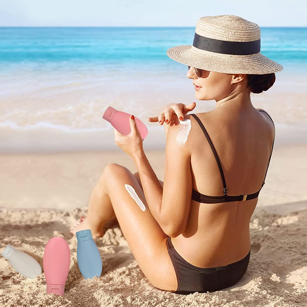 MAYCREATE Travel Bottles Set for Toiletries with 33 pcs Refillable Containers | PET PP PE Leakproof Design