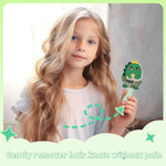 MAYCREATE Kids Hair Brush with 5.9 in Ergonomic Handle and Soft Bristles | Green Dinosaur Design