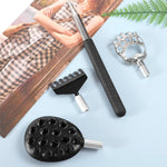 MAYCREATE 3 in 1 Back Scratcher with Interchangeable Heads and Telescoping Metal Handle | 2PCS Black