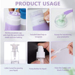 MAYCREATE 16pcs Travel Bottles for Toiletries Kit, 90ml Silicone Travel Toiletry Bottles(3-Layer Leakproof), 10g Cream Jars, Spray Bottle, Funnel, Clean Brush, Applicator, Labels & Storage Bag Set