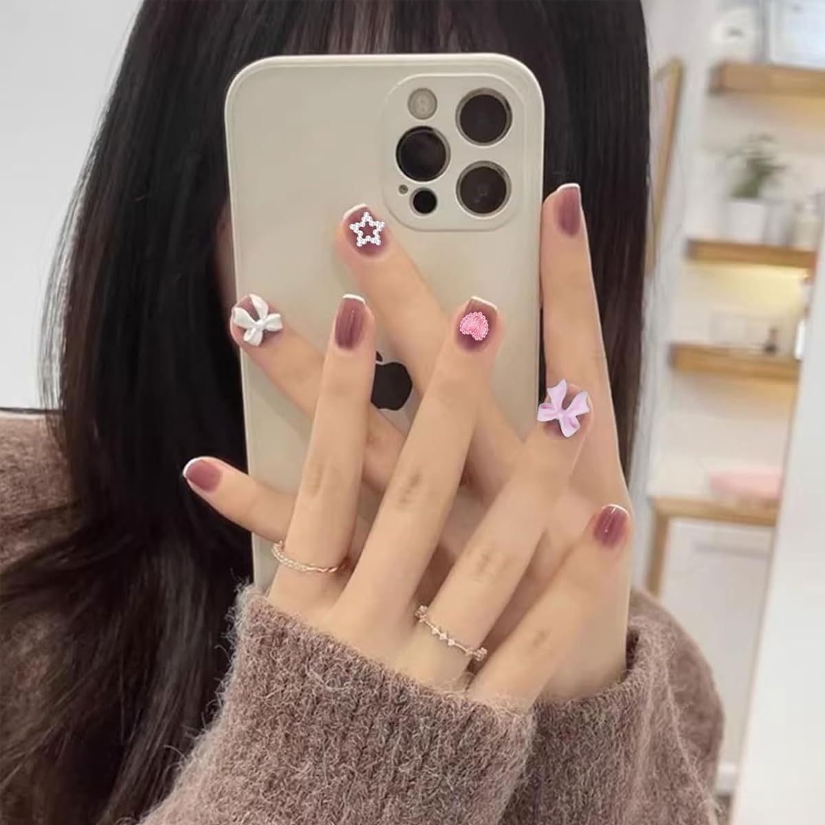 MAYCREATE 3D Nail Charms Set for Ocean Theme Designs with Metal Alloy Pearls | 2PCS