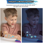 MAYCREATE Temporary Tattoo Stickers for Kids with Night Glow Effect and 20 Sheets | Waterproof Marine Theme