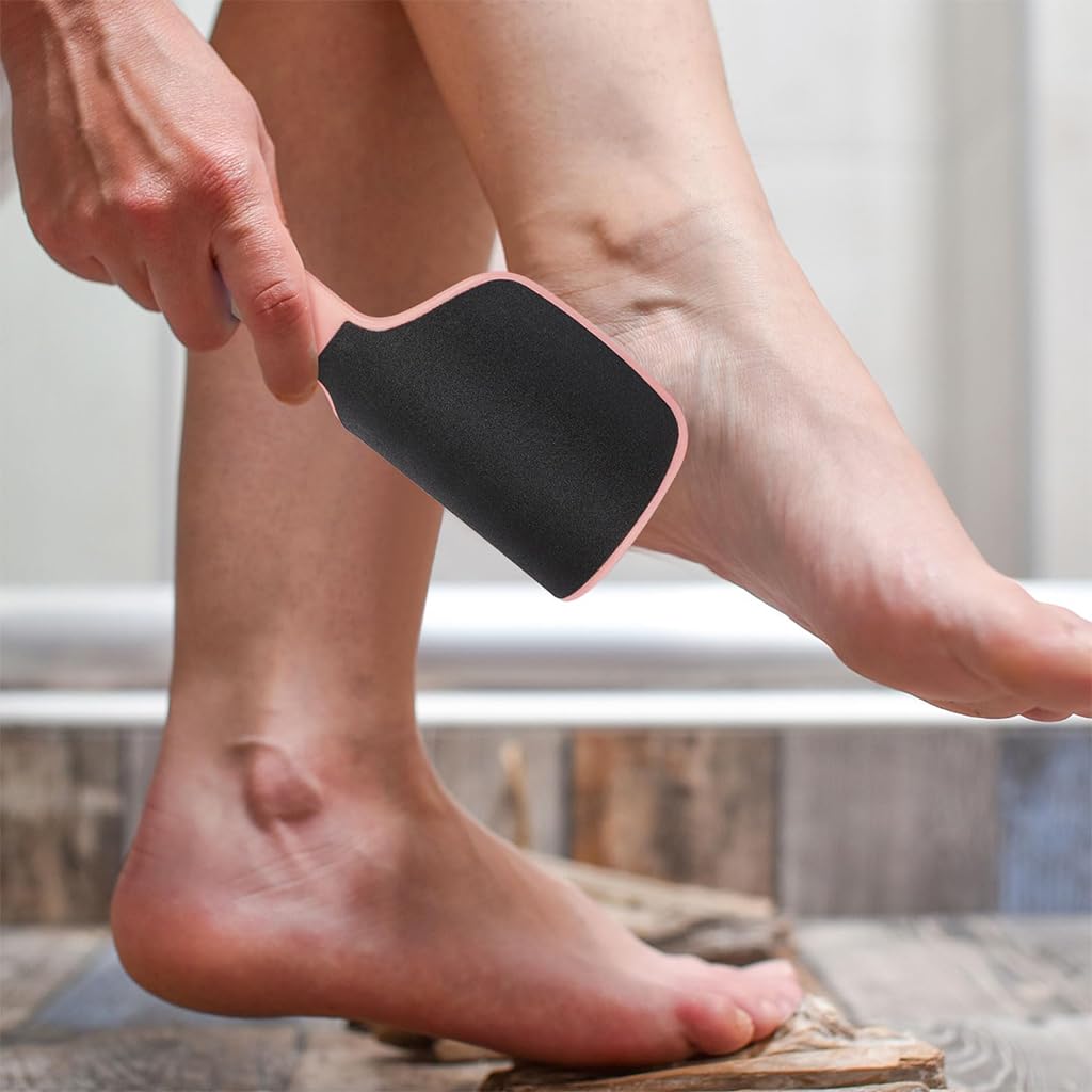 MAYCREATE Foot Scrubber for Dead Skin Removal with Dual Grit U Shape Design | Pink Pedicure Tool