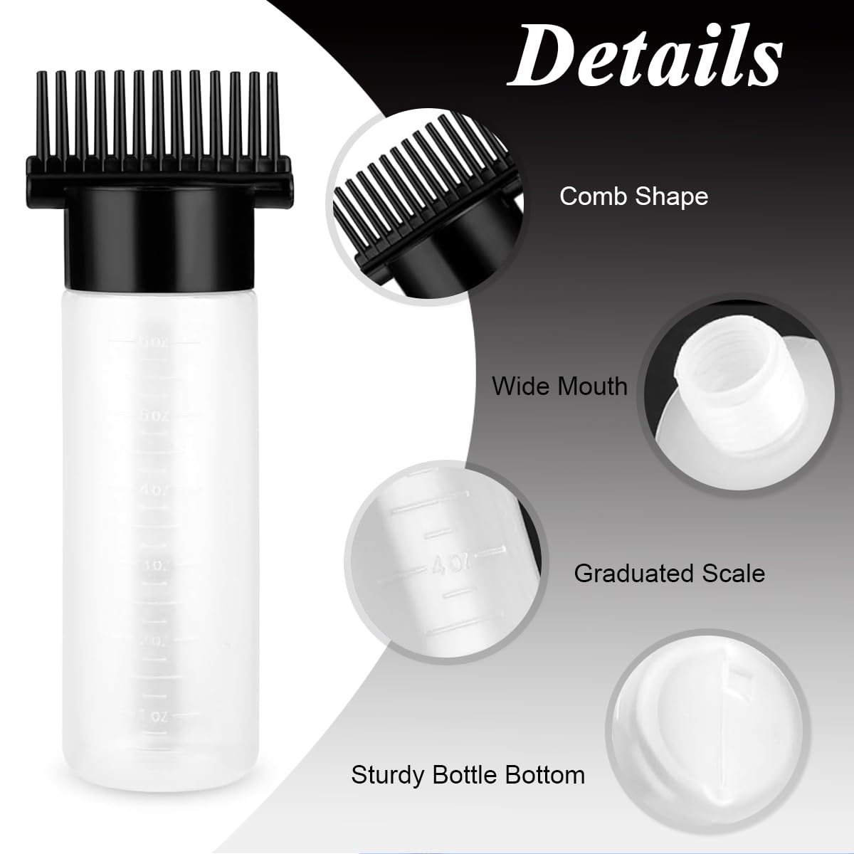 MAYCREATE Root Comb Applicator Bottle for Hair Dye and Oils 180ml with Comb Attachment | Easy Precision Application