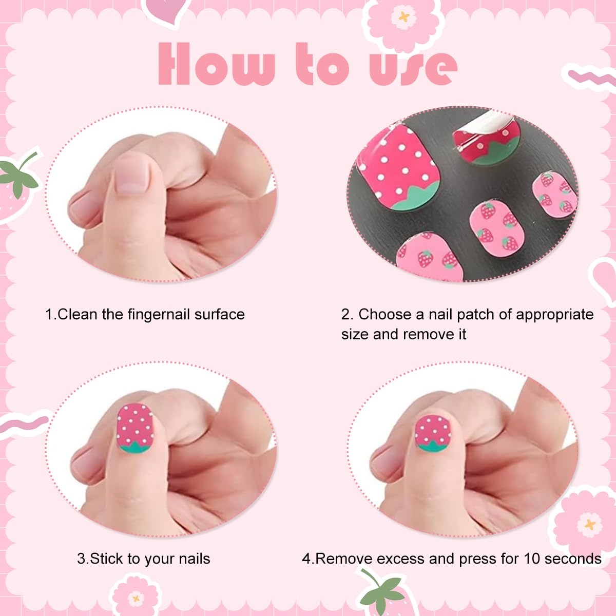 MAYCREATE Nail Stickers for Kids with 10 Colorful Cartoon Sheets and Self‑Adhesive Design | Safe Waterproof Fun for Girls