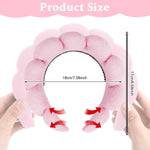 MAYCREATE Spa Facial Headband for Face Washing with Anti Slip Terry Cloth | Pink Hair Band for Women and Girls Makeup