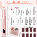 MAYCREATE Cordless Nail Drill Machine for Manicure and Pedicure with LCD Display 20000rpm | USB Rechargeable Kit