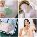 MAYCREATE 3Pcs 90ml Travel Bottles for Toiletries, Soft Silicone Travel Dispenser Bottle, Travel Shampoo Bottle Set, Squeezable Leak Proof Refillable Travel Toiletry Bottles for Lotion, Liquid Soap