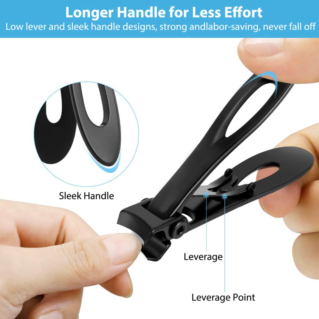 MAYCREATE Nail Cutter for Adults with Nail File, Nail Clipper Stainless Steel Nail Trimmer for Tough Nails Thick Nails, Anti-splash Manicure Kit