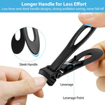 MAYCREATE Nail Clipper for Thick Nails with Anti Splash Design and Rubberized Handle | Stainless Steel Trimmer for Adults