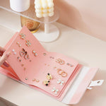 MAYCREATE Earring Organizer for Travel with Foldable Book Design and 42 Pair Capacity | PU Leather Case