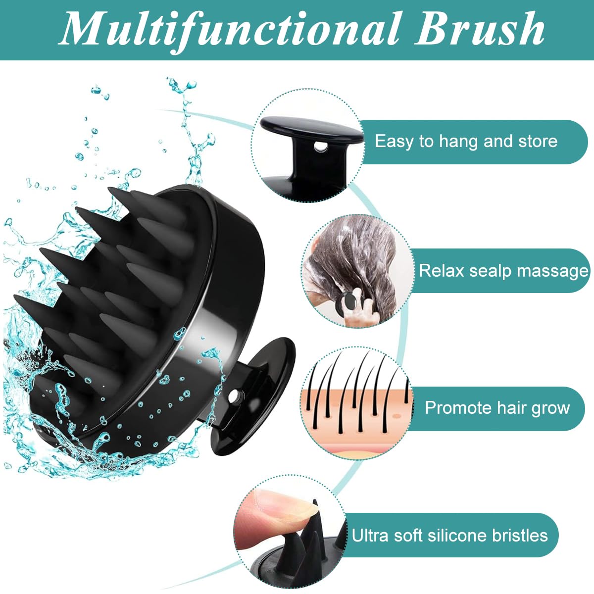 MAYCREATE 12Pcs Hair Brush Set, Detangler Hair Brush for Women Toddlers, Hair Comb with Hair Spray Bottle, Soft Scalp Massager, Eyebrow & Lash Comb, Sectioning Clips, Wide Tooth Combs for Girls Boys