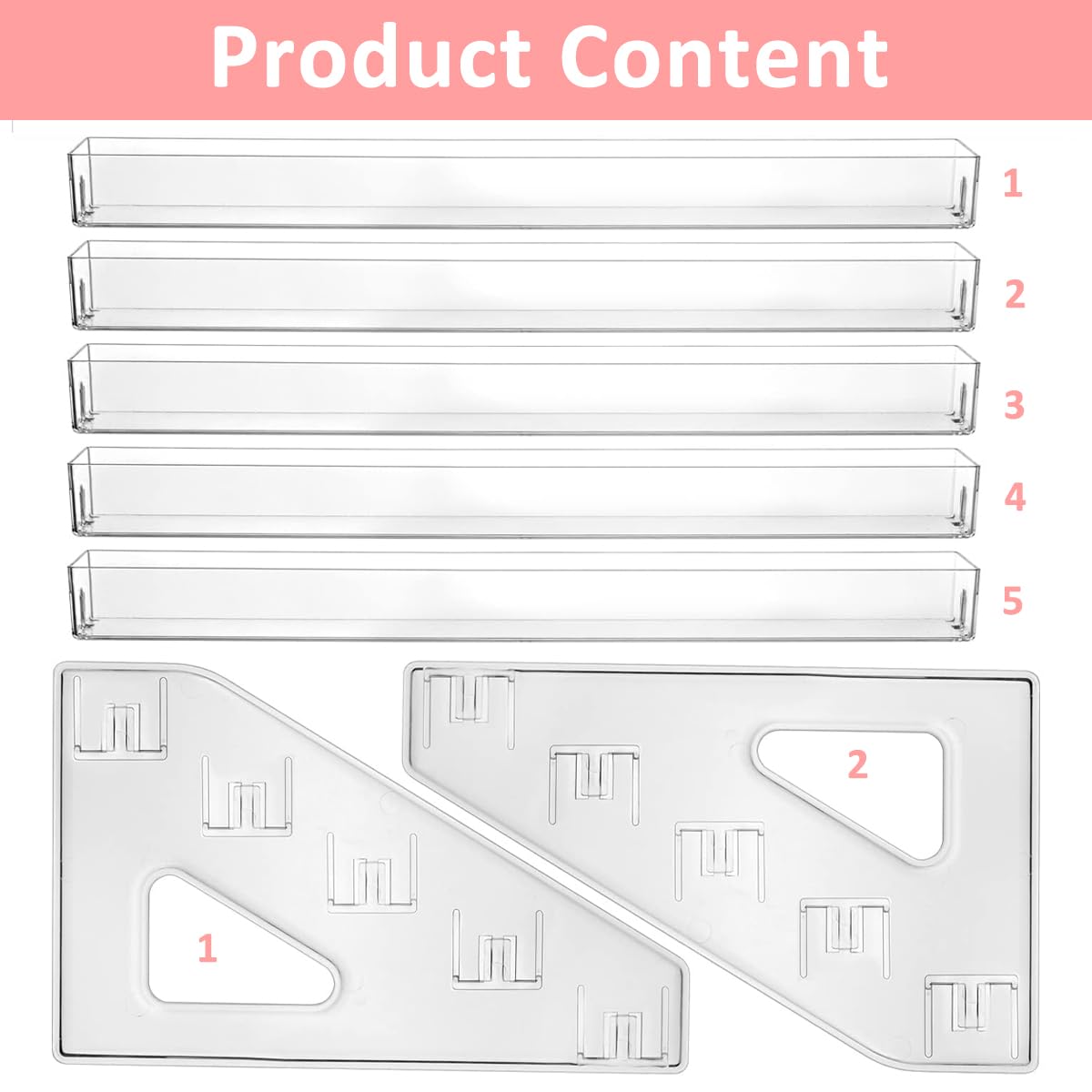 MAYCREATE Acrylic Nail Polish Organizer for Dressing Tables with 5 Tier Display Rack | Transparent Makeup Storage Shelf