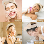 MAYCREATE Face Wash Hair Bands for Women with Coral Velvet Wristbands and Bow Headband | 5pcs Skincare Set
