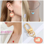 MAYCREATE Enamel Heart Shaped Pendants Set for DIY Jewelry Making featuring 50pcs Alloy Charms | Multi Color Accessories with Hanging Hole Design