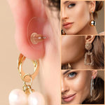 MAYCREATE 200pcs Invisible Earlobe Supports Lobe Lifter Stickers for Heavy Earrying Rings, Self Adhesive Earring Support Patches Earlobe Protectors for Sensitive or Stretched Earlobes