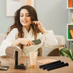 MAYCREATE Heatless Hair Curler for Overnight Curls with Flexible Rod and Hook | Black Satin Rollers