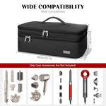 MAYCREATE Travel Carrying Case for Dyson Airwrap with Double Layer Design and 40x14x15cm Size | Black Polyester Storage Bag