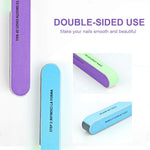 MAYCREATE 10PCS Nail Files, Professional Nail File Set, Curved Fingernail files, 100/180 grit Double-Sided Emery Board Manicure Tools for Home and Salon Use (Blue)