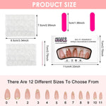 MAYCREATE Press On Nails for DIY Nail Art featuring 3D Embossed Almond Design 24 Pcs Set