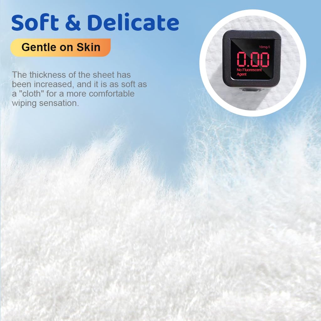 MAYCREATE Disposable Face Towel 50 Count for Cleansing and Makeup Removal | 100% Cotton Quick‑Dry Facial Tissue for Sensitive Skin